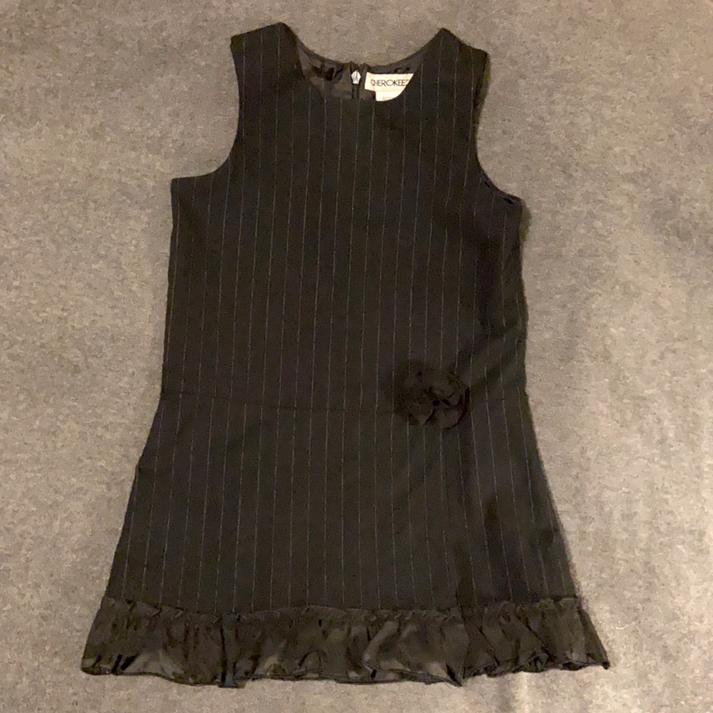 Cherokee dress 5T black w gold pinstripes